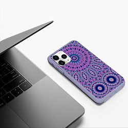 Чехол iPhone 11 Pro матовый Сиреневый калейдоскоп, цвет: 3D-светло-сиреневый — фото 2