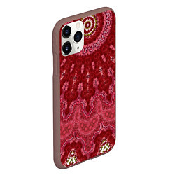 Чехол iPhone 11 Pro матовый Красно-розовый калейдоскоп, цвет: 3D-коричневый — фото 2