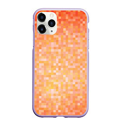 Чехол iPhone 11 Pro матовый Оранжевая пиксель абстракция, цвет: 3D-светло-сиреневый