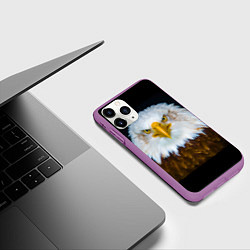 Чехол iPhone 11 Pro матовый Белоголовый орлан, цвет: 3D-фиолетовый — фото 2
