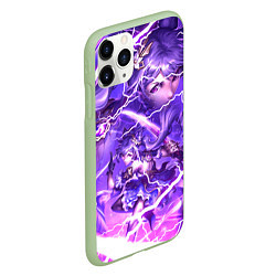 Чехол iPhone 11 Pro матовый Баал Genshin Impact Геншин Импакт Z, цвет: 3D-салатовый — фото 2