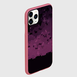 Чехол iPhone 11 Pro матовый Мозаичный узор в черно бордовом цвете, цвет: 3D-малиновый — фото 2
