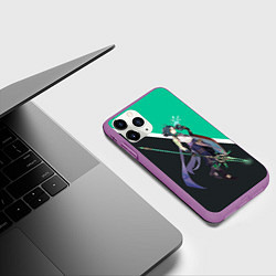 Чехол iPhone 11 Pro матовый XIAO СЯО ГЕНШИН, цвет: 3D-фиолетовый — фото 2