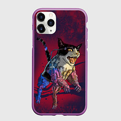 Чехол iPhone 11 Pro матовый CYBERCAT КИБЕРКОТ Z, цвет: 3D-фиолетовый