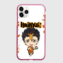 Чехол iPhone 11 Pro матовый Юу Нишиноя Nishinoya Yu Z, цвет: 3D-малиновый