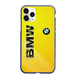 Чехол iPhone 11 Pro матовый BMW СЛЕДЫ ШИН БМВ, цвет: 3D-серый