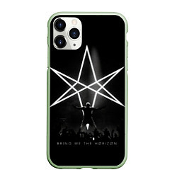 Чехол iPhone 11 Pro матовый Bring Me the Horizon концерт, цвет: 3D-салатовый