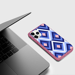 Чехол iPhone 11 Pro матовый Узор, цвет: 3D-малиновый — фото 2