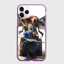Чехол iPhone 11 Pro матовый Geralt, цвет: 3D-фиолетовый