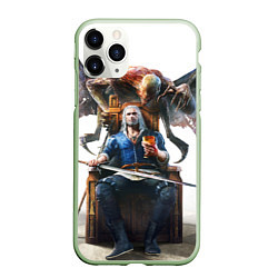 Чехол iPhone 11 Pro матовый Geralt, цвет: 3D-салатовый