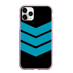 Чехол iPhone 11 Pro матовый Минималистичные три полоски, цвет: 3D-розовый