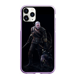 Чехол iPhone 11 Pro матовый The Witcher, цвет: 3D-сиреневый