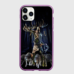 Чехол iPhone 11 Pro матовый Leszy, цвет: 3D-фиолетовый