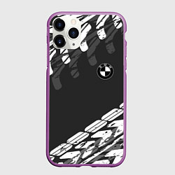 Чехол iPhone 11 Pro матовый БМВ BMW TIRE TREAD, цвет: 3D-фиолетовый