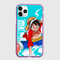 Чехол iPhone 11 Pro матовый Ван-Пис, Гому Гому но Ми, цвет: 3D-фиолетовый