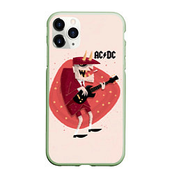 Чехол iPhone 11 Pro матовый Ангус Янг ACDC, цвет: 3D-салатовый