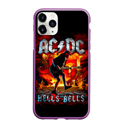 Чехол iPhone 11 Pro матовый ACDC HELLS BELLS, цвет: 3D-фиолетовый