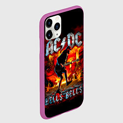 Чехол iPhone 11 Pro матовый ACDC HELLS BELLS, цвет: 3D-фиолетовый — фото 2
