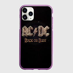 Чехол iPhone 11 Pro матовый ACDC Rock or Bust, цвет: 3D-фиолетовый