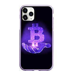 Чехол iPhone 11 Pro матовый BITCOIN IN HAND БИТКОИН, цвет: 3D-светло-сиреневый