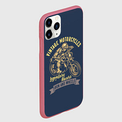 Чехол iPhone 11 Pro матовый Винтажные мотоциклы, цвет: 3D-малиновый — фото 2