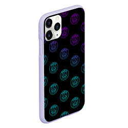 Чехол iPhone 11 Pro матовый PSG NEON ПСЖ НЕОН, цвет: 3D-светло-сиреневый — фото 2