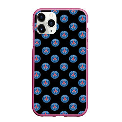 Чехол iPhone 11 Pro матовый ПСЖ ПАТТЕРН PSG PATTERN, цвет: 3D-малиновый