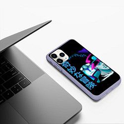Чехол iPhone 11 Pro матовый Дзётаро и Дио, JoJo’s Bizarre, цвет: 3D-светло-сиреневый — фото 2