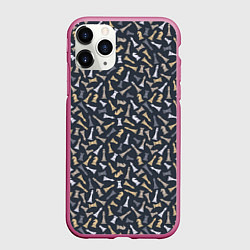Чехол iPhone 11 Pro матовый Шахматы, цвет: 3D-малиновый