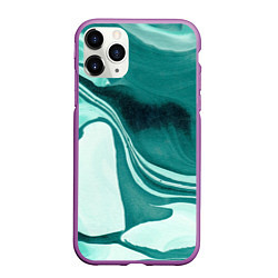 Чехол iPhone 11 Pro матовый Красочный развод, цвет: 3D-фиолетовый