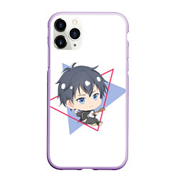 Чехол iPhone 11 Pro матовый Рицка Уэнояма с треугольниками, цвет: 3D-сиреневый