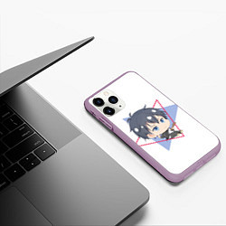 Чехол iPhone 11 Pro матовый Рицка Уэнояма с треугольниками, цвет: 3D-сиреневый — фото 2