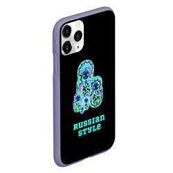 Чехол iPhone 11 Pro матовый Русский стиль матрешка, цвет: 3D-серый — фото 2