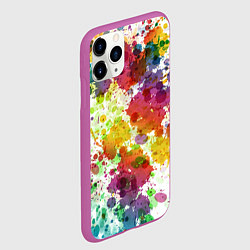 Чехол iPhone 11 Pro матовый Красно-жёлтые пятна, цвет: 3D-фиолетовый — фото 2