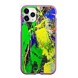 Чехол iPhone 11 Pro матовый Брызги красок Grunge Paints, цвет: 3D-фиолетовый