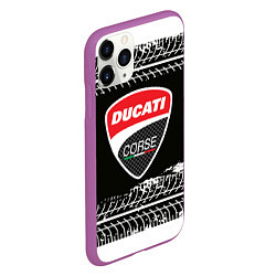 Чехол iPhone 11 Pro матовый Ducati Дукати Z, цвет: 3D-фиолетовый — фото 2