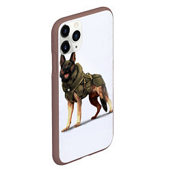 Чехол iPhone 11 Pro матовый Служебная собака К9 K9, цвет: 3D-коричневый — фото 2