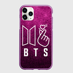 Чехол iPhone 11 Pro матовый BTS БТС K-Heart Z, цвет: 3D-фиолетовый