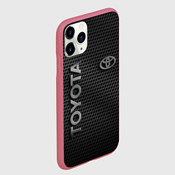 Чехол iPhone 11 Pro матовый TOYOTA STEEL HONEYCOMBS, цвет: 3D-малиновый — фото 2