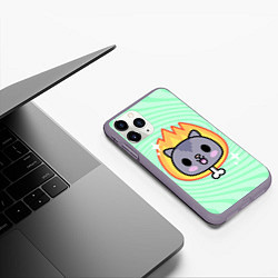 Чехол iPhone 11 Pro матовый Toca Boca Cat, цвет: 3D-серый — фото 2
