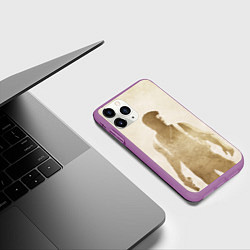 Чехол iPhone 11 Pro матовый Силуэт Нейта Дрейка Uncharted, цвет: 3D-фиолетовый — фото 2