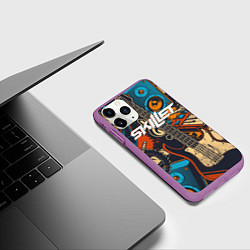 Чехол iPhone 11 Pro матовый Skillet Скиллет Z, цвет: 3D-фиолетовый — фото 2