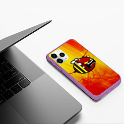 Чехол iPhone 11 Pro матовый Geometry Dash: Red Demon, цвет: 3D-фиолетовый — фото 2