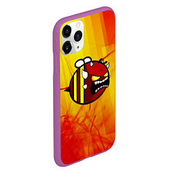 Чехол iPhone 11 Pro матовый Geometry Dash: Red Demon, цвет: 3D-фиолетовый — фото 2