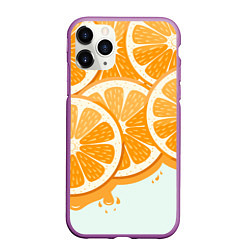 Чехол iPhone 11 Pro матовый АПЕЛЬСИН ORANGE, цвет: 3D-фиолетовый