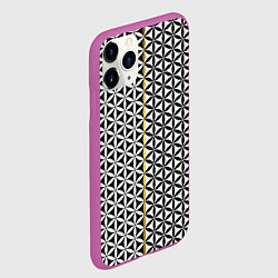 Чехол iPhone 11 Pro матовый Цветок Жизни чёрно-белый, цвет: 3D-фиолетовый — фото 2