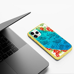 Чехол iPhone 11 Pro матовый ЛЕТНИЕ КРАСКИ ТРОПИКИ, цвет: 3D-желтый — фото 2