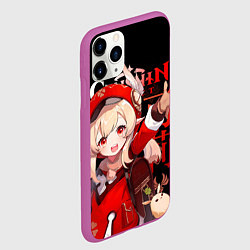 Чехол iPhone 11 Pro матовый Кли, Genshin Impact, цвет: 3D-фиолетовый — фото 2