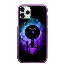 Чехол iPhone 11 Pro матовый Star Trek, USS Enterprise, цвет: 3D-фиолетовый