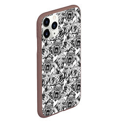 Чехол iPhone 11 Pro матовый Злые Гориллы - Паттерн, цвет: 3D-коричневый — фото 2